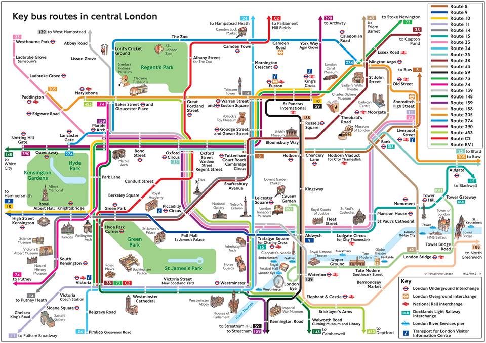Plan des bus de Londres