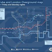 Night tube overground london map