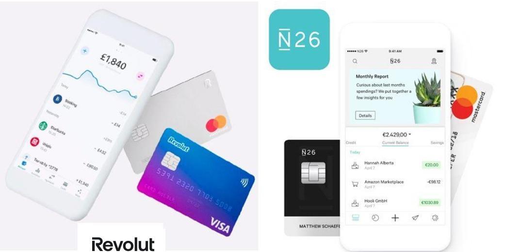 Revolut et n26 cartes bancaire multi devises